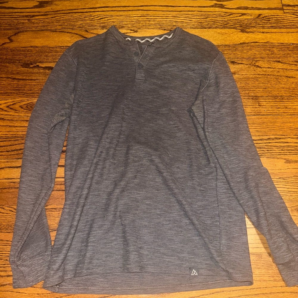Men's Alpine Grey Long Sleeve Henley Tee